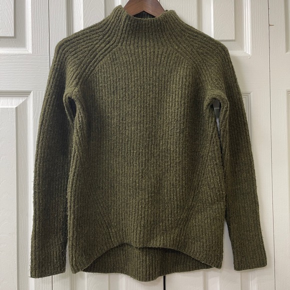 Madewell Sweaters - Madewell Sweater Womens XXS Green Northfield Mockneck Ribbed Wool Blend H3339